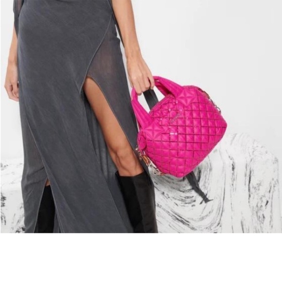 NWT new MZ Wallace Bright Fuchsia With Sequin Small Sutton Deluxe pink bling - Picture 7 of 7